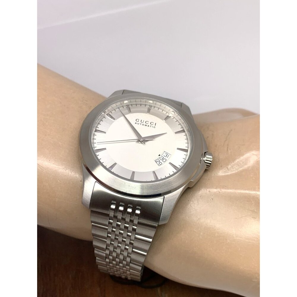 Gucci Men's Watch YA126209 G-Timeless Swiss Automatic Silver Steel 44mm - Picture 6 of 14